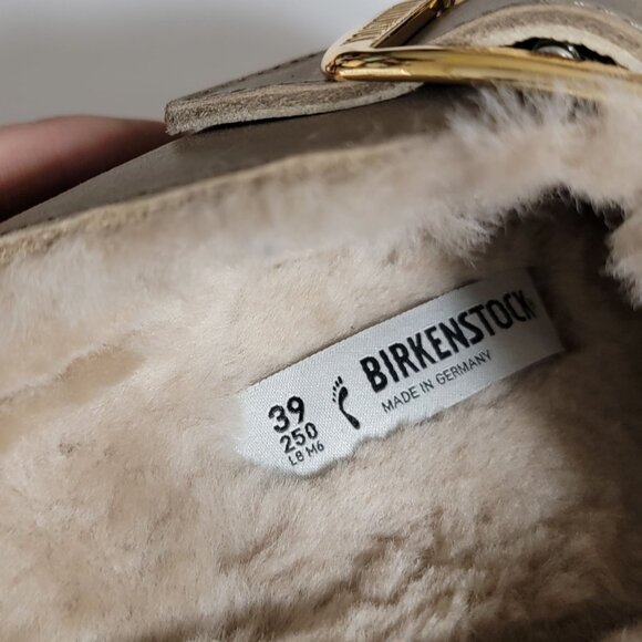 Birkenstock Boston Big Buckle Shearling Clog Womens 39 8/8.5 Brown Cozy Boho - Picture 7 of 8